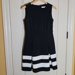 Calvin Klein Black and White striped dress